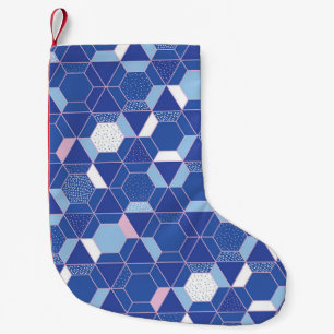 Meia De Natal Pequena Hexágonos, triângulos: padrão de abstrato geométri