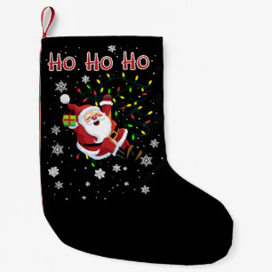 Meia De Natal Pequena Ho Ho Ho Luzes de Natal Xmas Divertido Papai Noel 