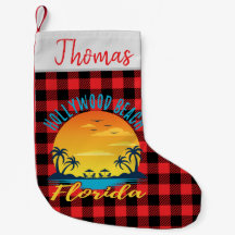 Hollywood Beach Florida Retro Sunset Red Xadrez