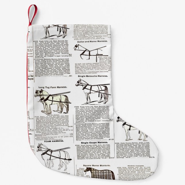 Meia De Natal Pequena Horse Antique Advertising Newpaper Art (Frente)