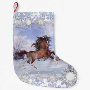 Meia De Natal Pequena Horse de Natal e Natal Cardeal