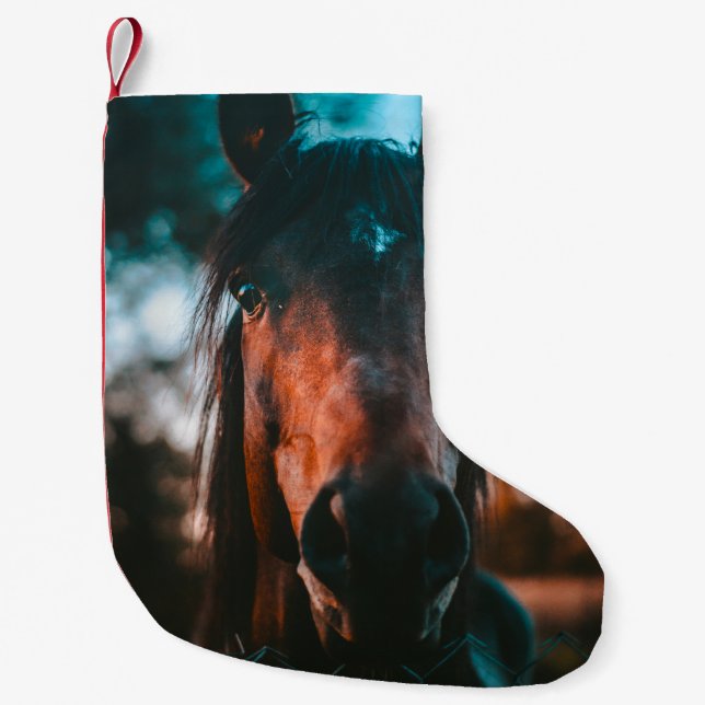 MEIA DE NATAL PEQUENA HORSE PORTRAIT (Frente)