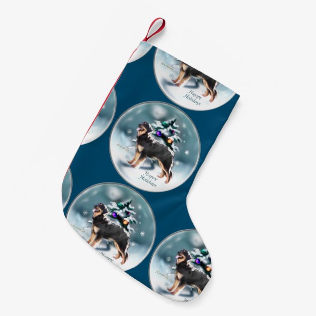 Meia De Natal Pequena Hovawart Felry Natal (Frente (Pendurada))