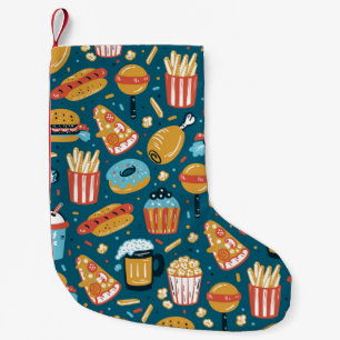 Meia De Natal Pequena Ícones de Comida Rápida: Portas de Vintage