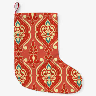 Meia De Natal Pequena Ikat artesanal: Tecido de Boho Étnico