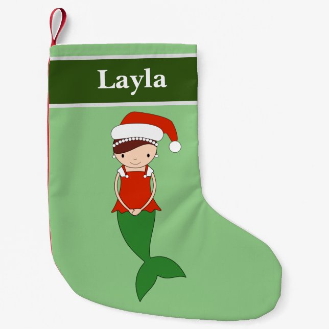 Meia De Natal Pequena Ilusima Layla Sereia Especial de Natal (Frente)