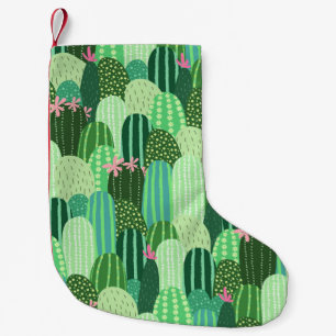 Meia De Natal Pequena Ilustração Colorida De Padrão Sem Olhos De Cactus