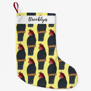 Meia De Natal Pequena Ilustração de desenho animado de aves da gangue