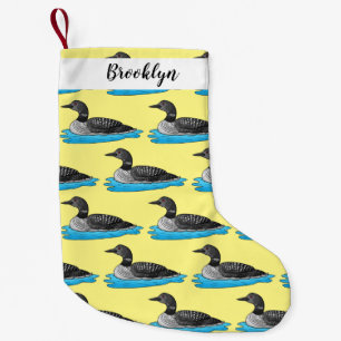 Meia De Natal Pequena Ilustração de desenho animado de aves soltas