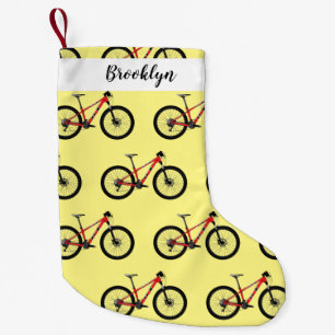 Meia De Natal Pequena Ilustração de desenho animado de bicicleta