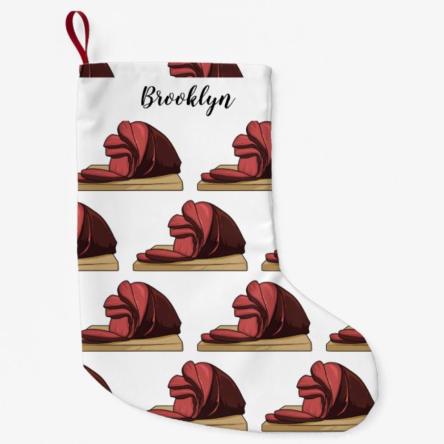 Meia De Natal Pequena Ilustração de desenho animado de Ham (Frente)