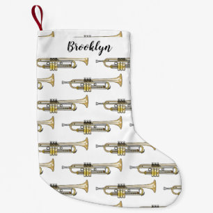 Meia De Natal Pequena Ilustração de desenho animado de trompete