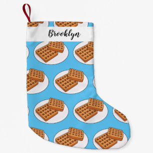 Meia De Natal Pequena Ilustração de desenho animado Waffle