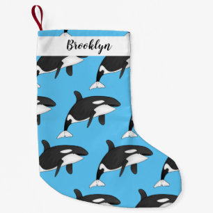 Meia De Natal Pequena Ilustração de desenho da baleia assassina