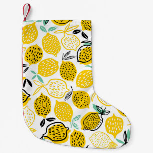 Meia De Natal Pequena Ilustração de Design de Lemon Summer Vintage