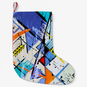 Meia De Natal Pequena ilustração de fundo abstrato, com traços, sp