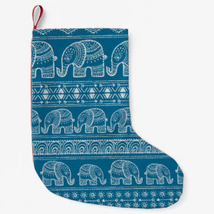 Meia De Natal Pequena Ilustração de Moldura de Elefante Vintage