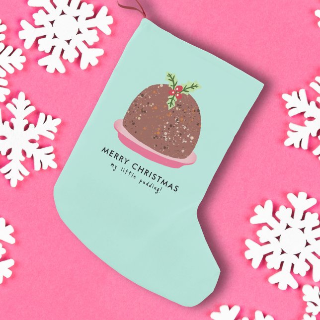 Meia De Natal Pequena Ilustração de Portáteis Modernos do Feliz Natal (Merry Christmas My Little Pudding Christmas stocking.)