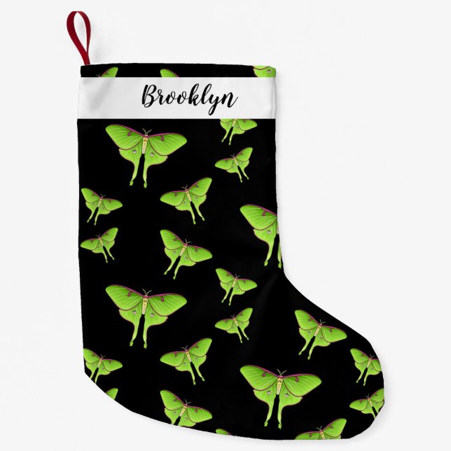 Meia De Natal Pequena Ilustração do desenho animado de Luna Moth (Frente)