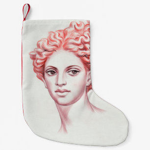 Meia De Natal Pequena Ilustração do estoque da cabeça da mulher verme