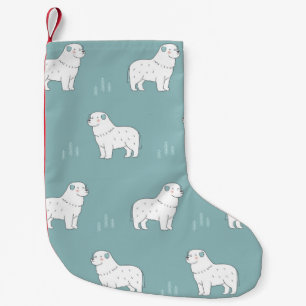 Meia De Natal Pequena ilustração perfeita do cão Pirenéus do Excelen