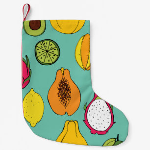 Meia De Natal Pequena Ilustração sem costura da Fruta Vintage