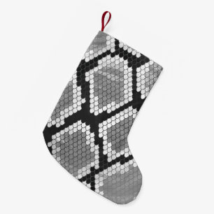 Meia De Natal Pequena IMPRESSÃO e CINZA COBRA