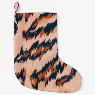 Meia De Natal Pequena Impressão Leopardo: Design sem costura têxtil.