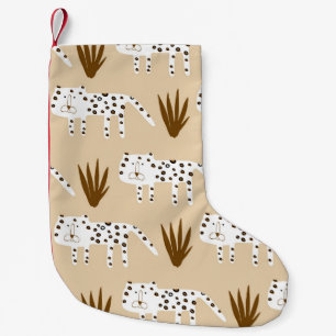 Meia De Natal Pequena Impressão Leopardo: Padrão do Eterno.