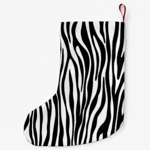 Meia De Natal Pequena Impressão Zebra