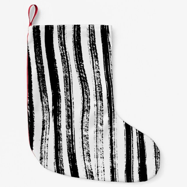Meia De Natal Pequena Impressão zebra (Frente)