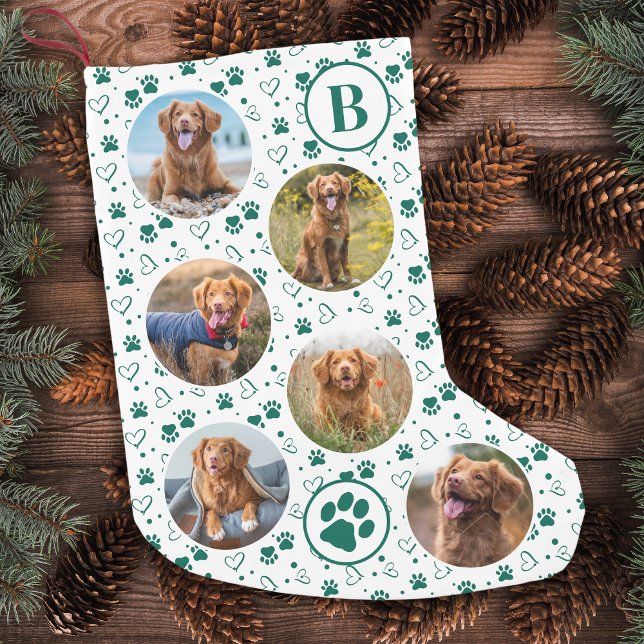 Meia De Natal Pequena Impressões de Pet Dog Personalizadas de Colagem de (Criador carregado)