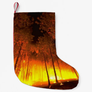 Meia De Natal Pequena Incêndio na Floresta