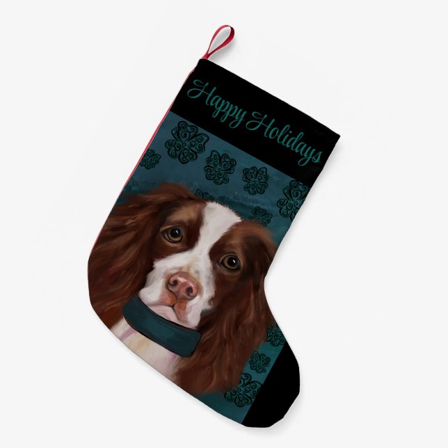 Meia De Natal Pequena Inglês Springer Spaniel (Frente (Pendurada))
