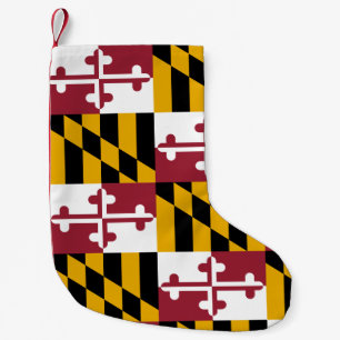 Meia De Natal Pequena Inventários de Natal com Bandeira de Maryland, EUA