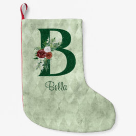 Meia De Natal Pequena Inverno Floral Ilustrado B Personalizado