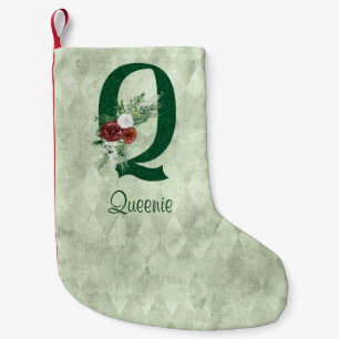 Meia De Natal Pequena Inverno Floral Ilustrado Q Personalizado