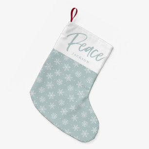 Meia De Natal Pequena Inverno Pacífico Azul Gelo