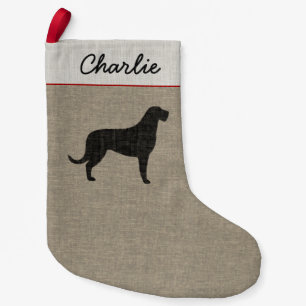 Meia De Natal Pequena Irish Wolfhound Dog Silhouette Custom Xmas