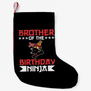 Meia De Natal Pequena Irmão De Aniversário Ninja Luta Contra O Present