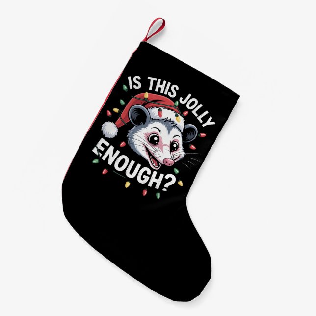 Meia De Natal Pequena Isso é Alegre o Suficiente? Possum de Natal Sarcás (Frente (Pendurada))