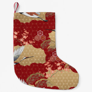 Meia De Natal Pequena Japonês Kimono Cherry Blossoms