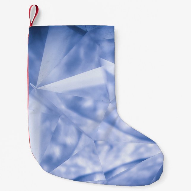 Meia De Natal Pequena Jaqueta de terno branco e azul (Frente)