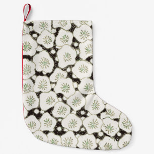 Meia De Natal Pequena Jardim floral da Flor Branca do Japão