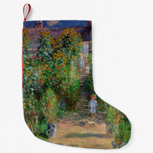 Meia De Natal Pequena Jardim Monet Vetheuil Pintura Impressionista