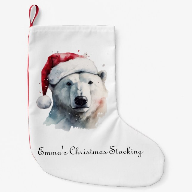 Meia De Natal Pequena Jingle Bear Joy, personalizado (Frente)