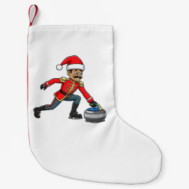 Meia De Natal Pequena  Jogador de Curling do Quebra-Nozes Feriado Esport