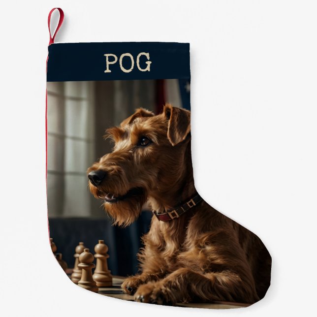 Meia De Natal Pequena Jogando Xadrez (Frente)