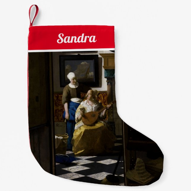 Meia De Natal Pequena Johannes Vermeer - A Letra Bandana do Amor (Frente)