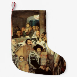 Meia De Natal Pequena Judeus Rezando na Sinagoga em Yom Kippur